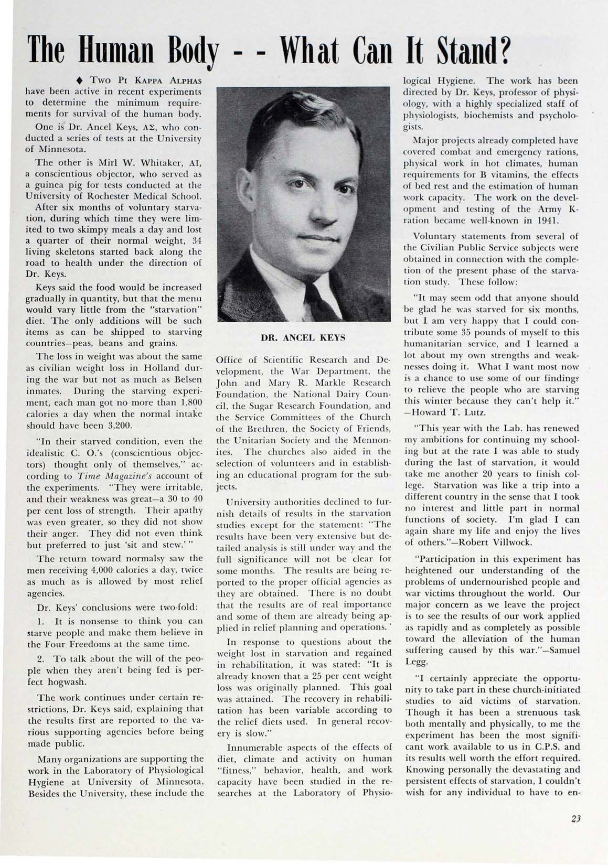 The Human Body - - What Can It Stand?